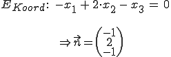 E: -x1+2x2-x3=0