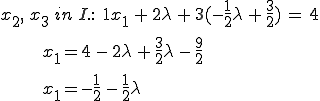 x2,x3 in I... x1=-0.5 - 0.5*lambda