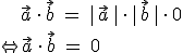 vektor a*vektor b = betrag(vektor a)*betrag(vektor b)*0 == vektor a*vektor b=0