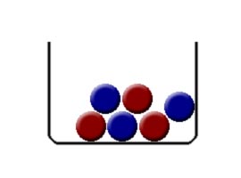 Urne mit 3 roten und 3 blauen Kugeln